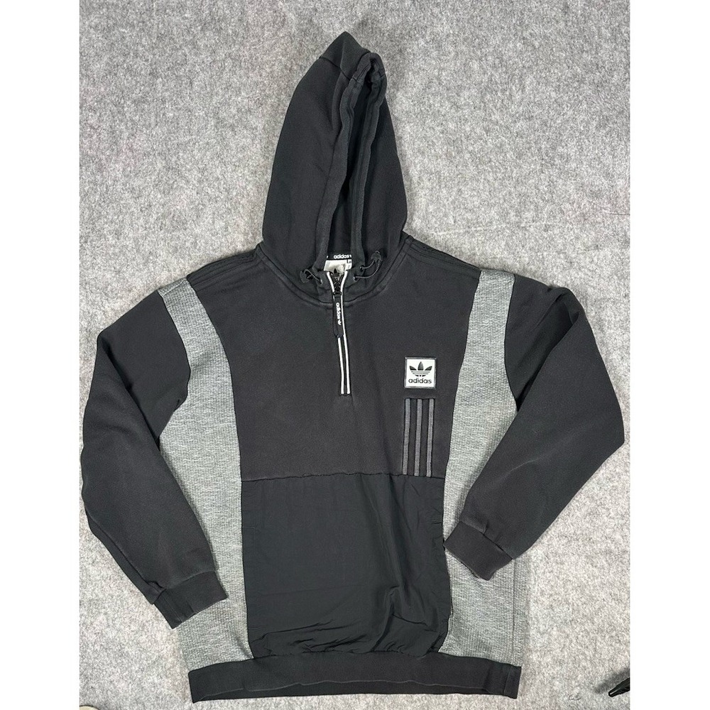 Adidas Originals ID96 1/4 zip hoodie black‎ and grey heather Hoodie Size XL